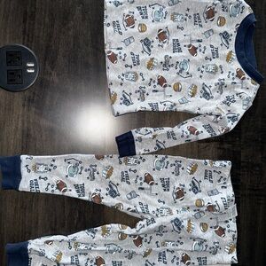 Wonder Nation Blue and Gray Pajama Sets with Playful Print